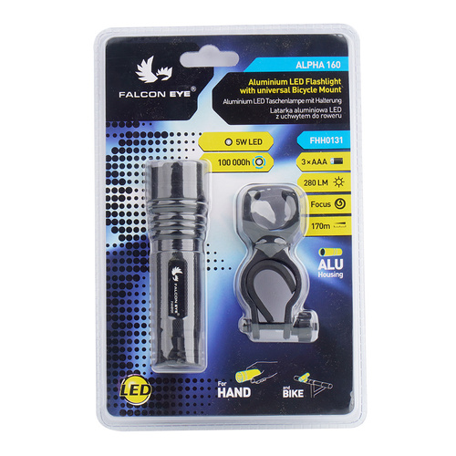 Mactronic - Falcon Eye Alpha 160 LED Bicycle Flashlight - 280 lm - Black - FHH0131