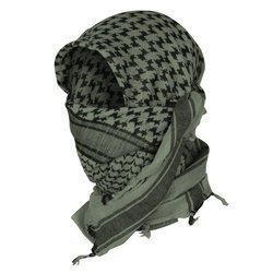 Mil-Tec - Chusta Arafatka Shemagh - 100% Bawełna - Zielony-Czarna - 12610000