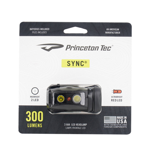 Princeton Tec - Sync-Stirnlampe - 300lm - Schwarz - SYNC21-BK/DK