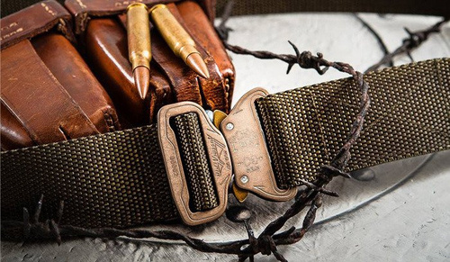 Bajonett - COMBAT Gürtel - AustriAlpin COBRA FRAME Schnalle 9kN - 45 mm - Dunkel Coyote