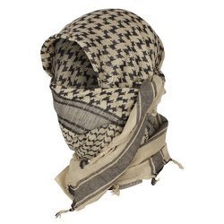 Mil-Tec - Chusta Arafatka Shemagh - 100% Bawełna - Khaki-Czarna - 12611000