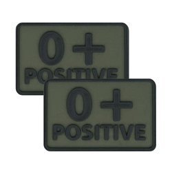 Helikon - PVC Patch - Blutgruppe - 0+ POS - Olivgrün - 2 Stück