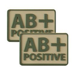 Helikon - PVC Patch - Blutgruppe - AB+ POS - Khaki - 2 Stück