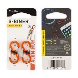 Nite Ize - S-Biner&reg; MicroLock&reg; Aluminium - 2 Stück - Orange - LSBMA-19-2R6