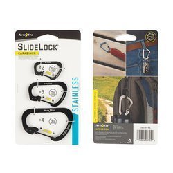 Nite Ize - SlideLock Karabiner-Set #2, #3, #4 - Schwarz - CSLC-01-R6