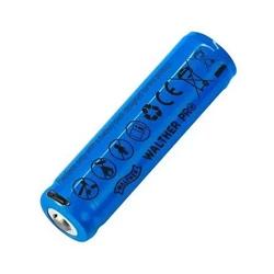 Walther - Akku Li-Ion ICR 18650 - USB-Ladung - 2600mAh - 3,6V - Blau - 3.7133