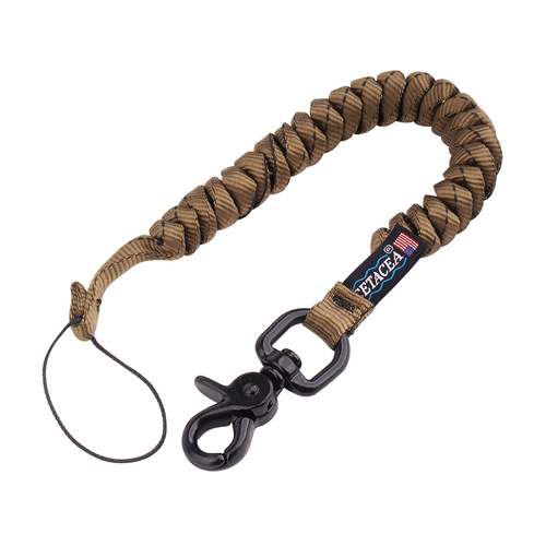 Cetacea Tactical - Lanyard für Waffen Trigger Snap Covered Mini Coil Tether - Coyote Brown - TA-MCT3-COY