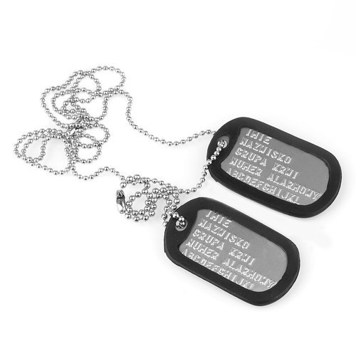 Dog-Tag - Silber + Geprägter Text