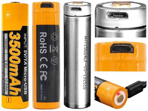 Fenix - 18650 3500mAh 3,6V Li-Ion Akku - USB - ARB-L18-3500U