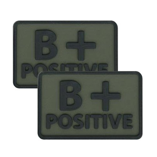 Helikon - PVC Patch - Blutgruppe - B+ POS - Olivgrün - 2 Stück