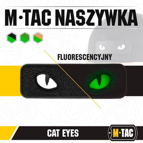 M-Tac - 3D PVC Katzenaugen Patch - Schwarz / Fluo - 51114002