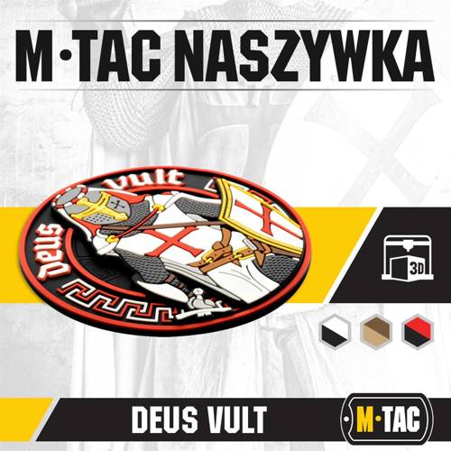 M-Tac – Deus Vult Patch – 3D PVC – Weiß/Rot – 51116000