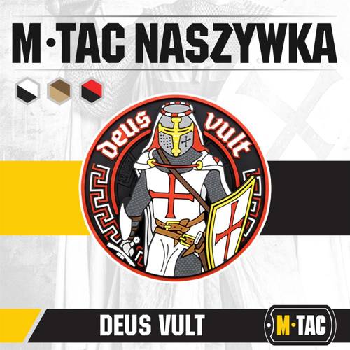 M-Tac – Deus Vult Patch – 3D PVC – Weiß/Rot – 51116000