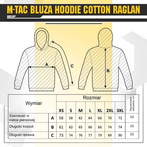 M-Tac - Hoodie Baumwolle Raglan - Schwarz - 20483002