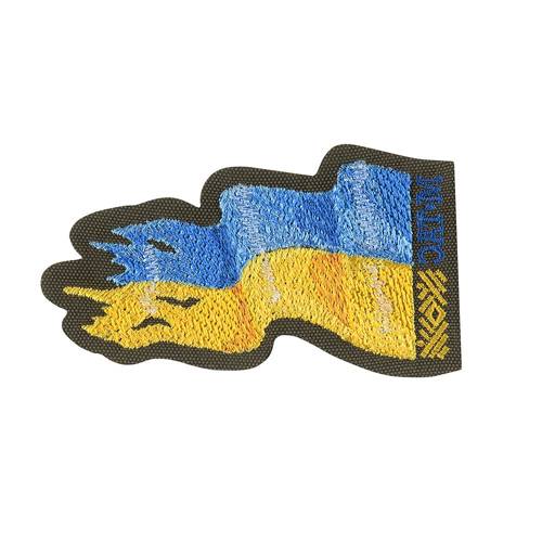 M-Tac – Ukraine-Flaggen-Aufnäher – Stickerei – Cordura 500D – links – Rangergrün – 51298023