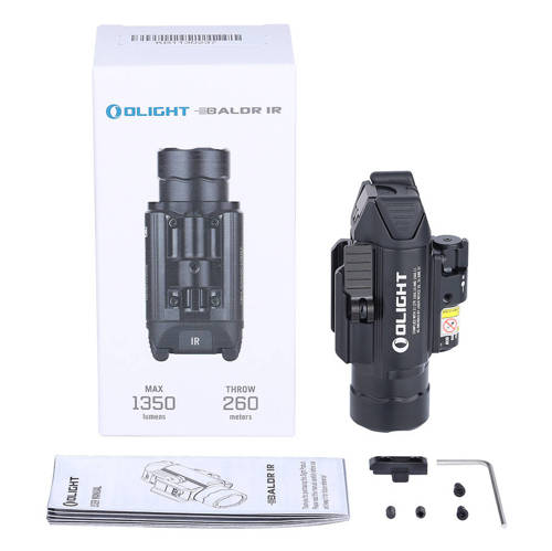 Olight - Waffenlicht mit Laservisier BALDR IR - 1350 Lumen - Schwarz