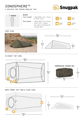 Snugpak - Ein-Personen-Zelt Ionosphere IX - Olive - 10517800217