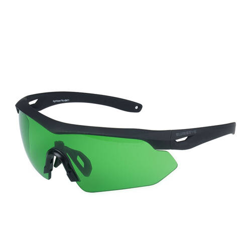 Swiss Eye - Schiessbrille Nighthawk Pro - Laser Lens 694/830-860/1064 - Schwarz - Grünes Visier - 40471