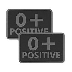 Helikon - PVC Patch - Blood Type - 0+ POS - Black - 2 pcs