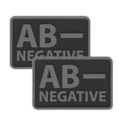 Helikon - PVC Patch - Blood Type - AB- NEG - Black - 2 pcs