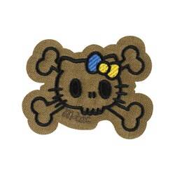 M-Tac - Kitty Outline Patch - Embroidery - Yellow and Blue Bow - Coyote - 51386205