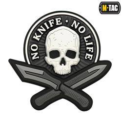 M-Tac - No Knife - No Life 3D PVC Patch - Black / White - 51128236