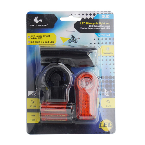 Falcon Eye - Bicycle Light Set DUO - 50 lm / 8 lm - L-FN3-1L.2