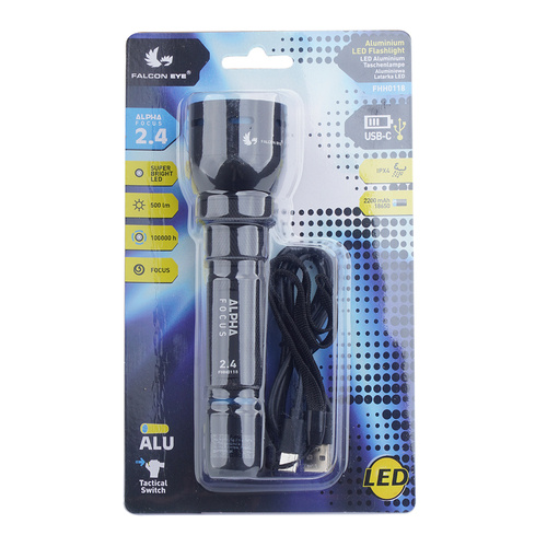 Falcon Eye - Rechargeable LED Flashlight Alpha 2.4  - 500 lm - FHH0118