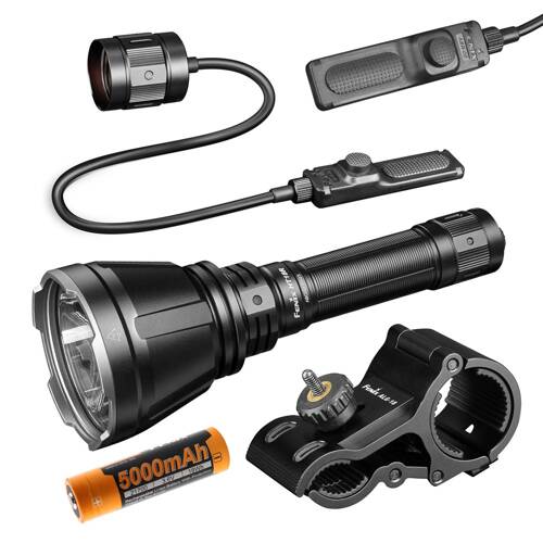 Fenix - HT18R LED Flashlight with 5000 mAh Battery - Kit - 2800 lm - Black - HT18R+ALG-18+AER-05