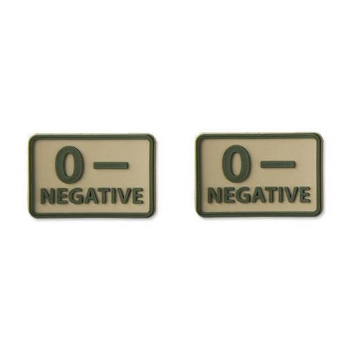 Helikon - PVC Patch - Blood Type - 0- NEG - Khaki - 2 pcs