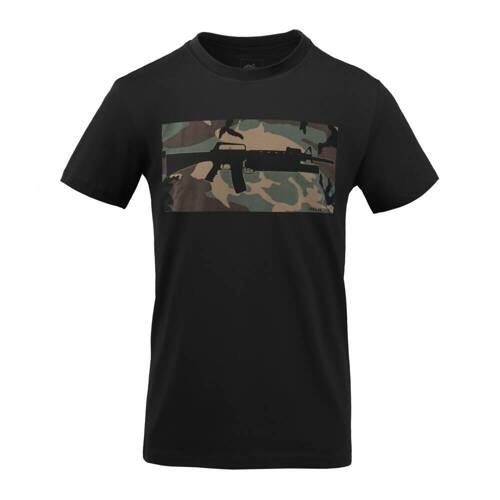 Helikon - T-Shirt 16/203 Combo - Black/US Woodland - TS-COM-CO