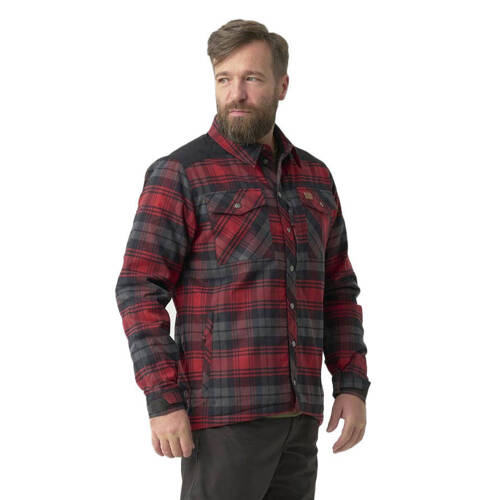 Helikon - Winter Warden Shirt - Slate Crimson Plaid - KO-WWS-PB-PJ