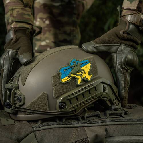 M-Tac - Cossack Ukraine Patch - PVC 3D - Horse Charge - Yellow/Blue - 51349000