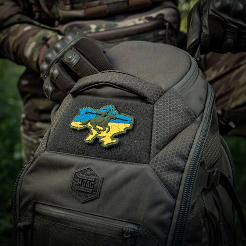 M-Tac - Cossack Ukraine Patch - PVC 3D - Horse Charge - Yellow/Blue - 51349000