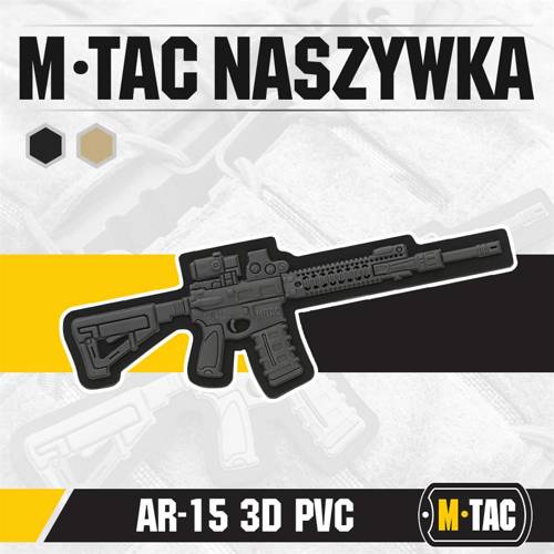 M-Tac - Morale Patch AR-15 - PVC 3D - Dark Grey - 51112012