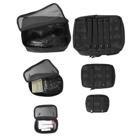 Mil-Tec - 3-Pc Mesh Pouch Set - Black - 16003802