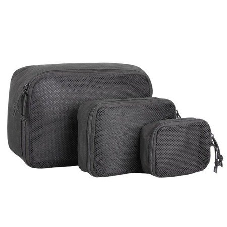 Mil-Tec - 3-Pc Mesh Pouch Set - Black - 16003802