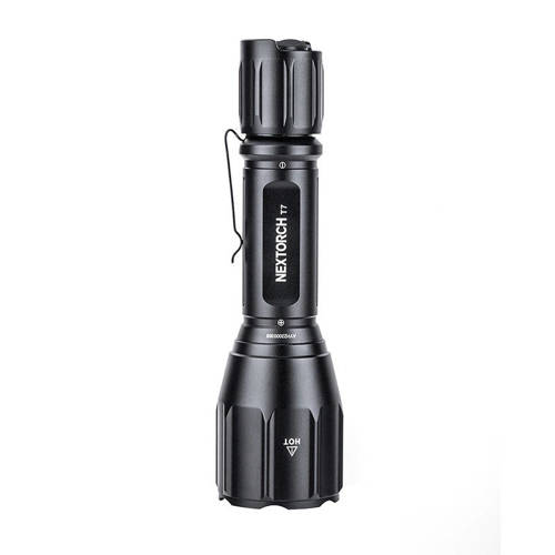 NEXTorch - T7 V2.0 LED Tactical Flashlight with 2600 mAh Battery - Hunting Set - 1300 lm - Black - T7 HUNTING SET V2.0