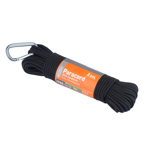 SOL - 550 Paracord - 30.5 m - Black - 0140-0039