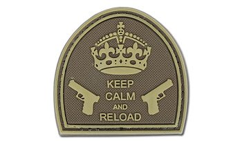 4TAC - Naszywka 3D - Keep Calm And Reload - Brązowy