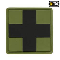 M-Tac - Naszywka 3D PVC Medic Cross Square - Czarny/Oliwkowy - 51124102