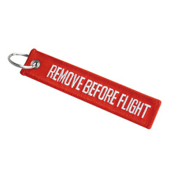 Mil-Tec - Brelok Remove Before Flight - Czerwony - 15901009