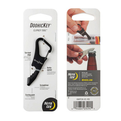 Nite Ize - Karabińczyk z zestawem narzędzi DoohicKey ClipKey Tool - Stalowy - Czarny - KMTCK-01-R3