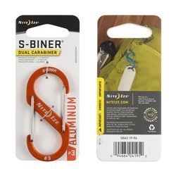 Nite Ize - Karabinek S-Biner® Aluminum Dual Carabiner #3 - Pomarańczowy - SBA3-19-R6