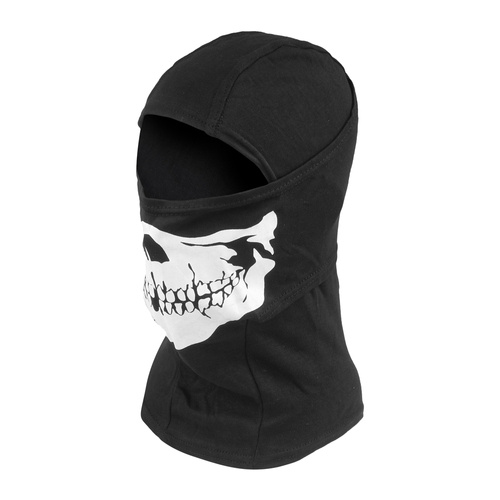 101 Inc. - Kominiarka jednootworowa bawełniana Balaclava Skull - Czarna - 214278