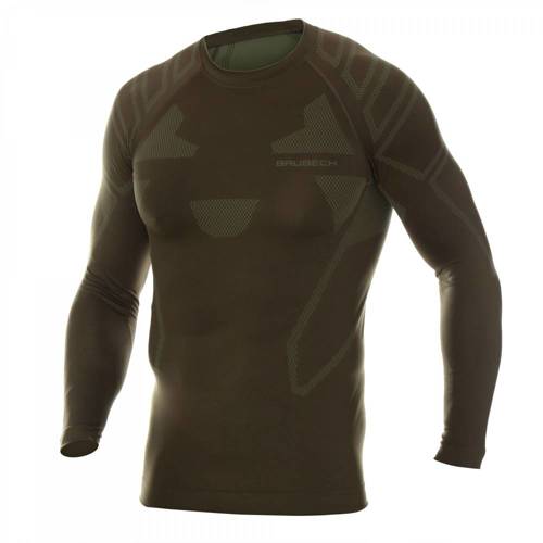 Brubeck - Bluza termoaktywna Ranger Protect - Długi rękaw - Khaki - LS14210