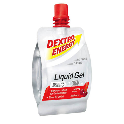 Dextro Energy - Żel energetyczny Liquid Gel - 60 ml - Wiśnia z kofeiną - DE15