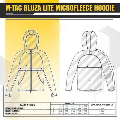 M-Tac - Bluza męska Lite Microfleece Hoodie - Coyote Brown - 20026017