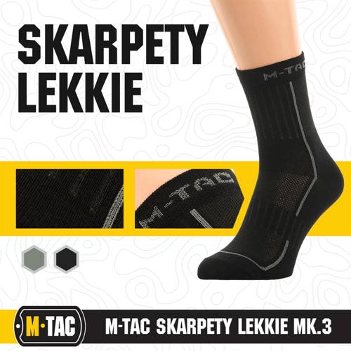 M-Tac - Lekkie skarpety trekkingowe Mk.3 - Czarny - 30903002