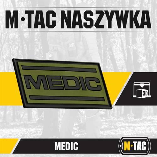 M-Tac - Naszywka 3D PVC Medic - Czarny / Oliwkowy - 51125102